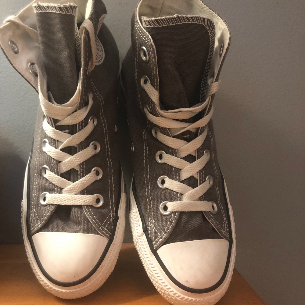 Grey high top Converse sneakers
